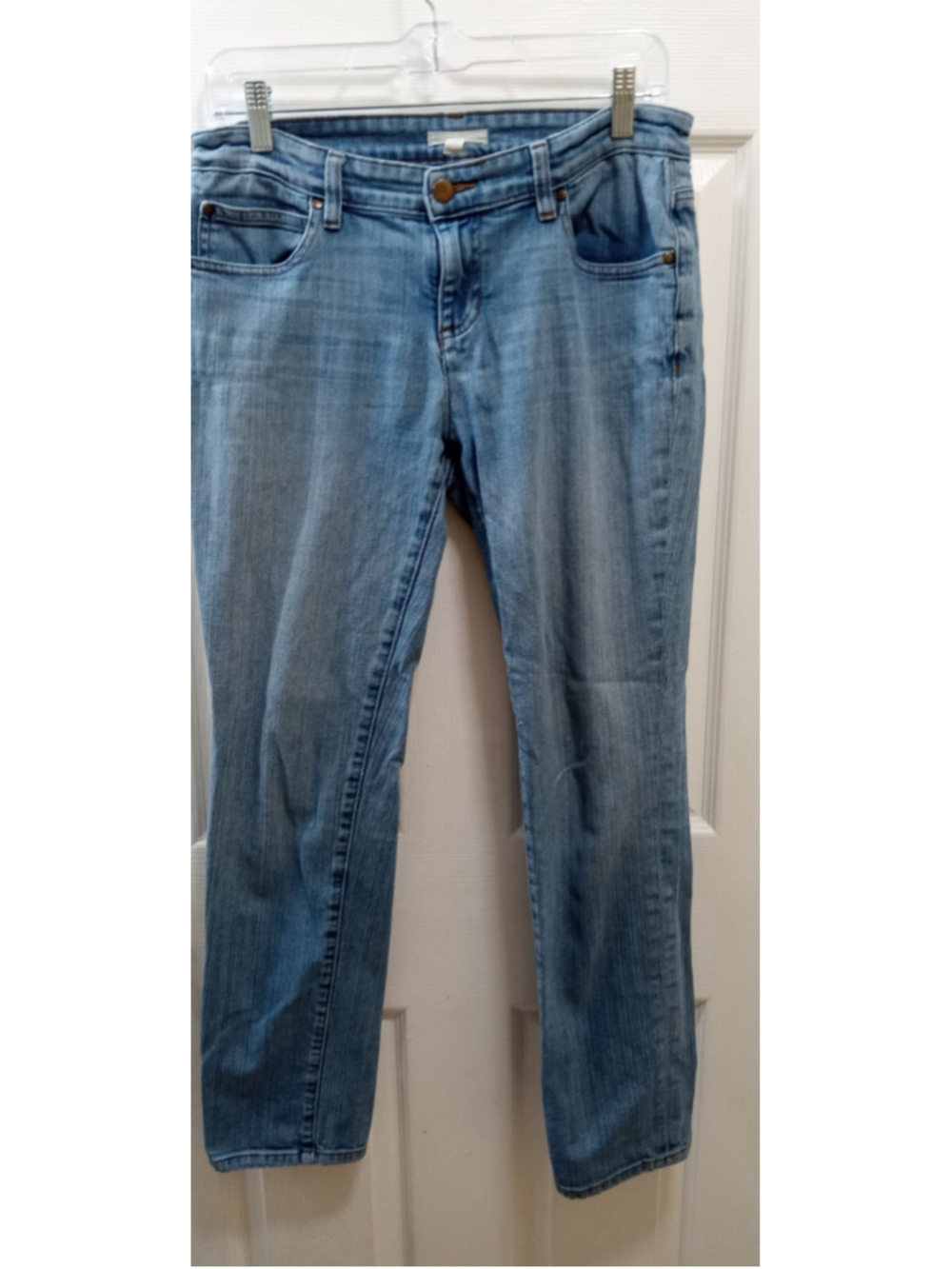 Eileen Fisher Womens Jeans Sz 2 Stretch Straight Slim Organic Cotton Denim Blue